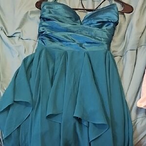 Elegant Teal Strapless Dress